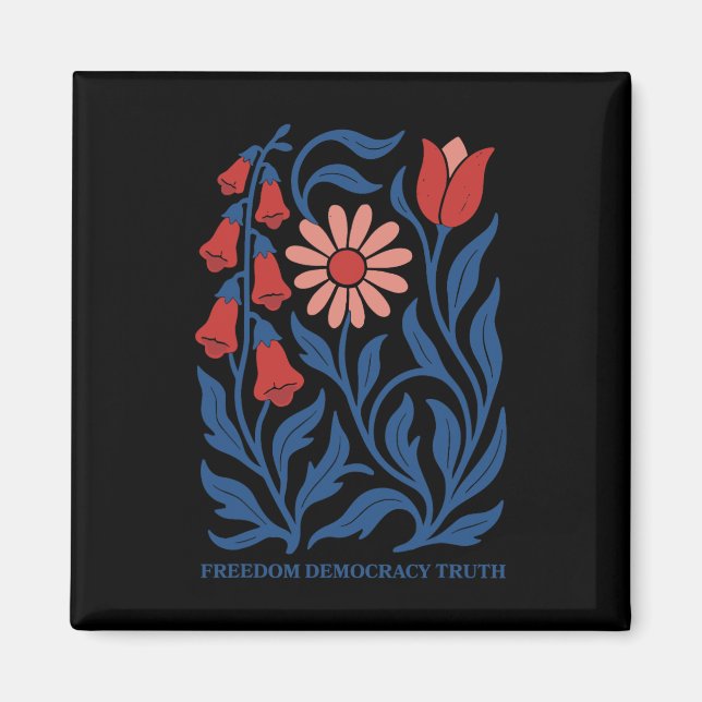 Imán Sutil resistencia Trump Foxglove Daisy Tulip Flowe (Frente)
