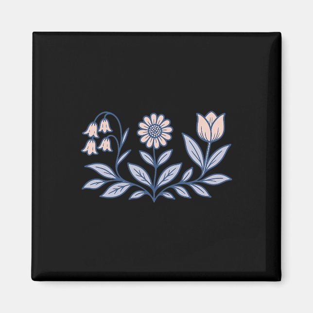 Imán Sutiles flores boho anti Trump (Frente)
