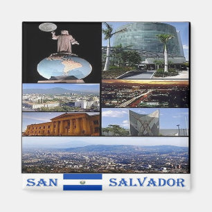 Imán SV - El Salvador - Collage mosaico de San Salvador