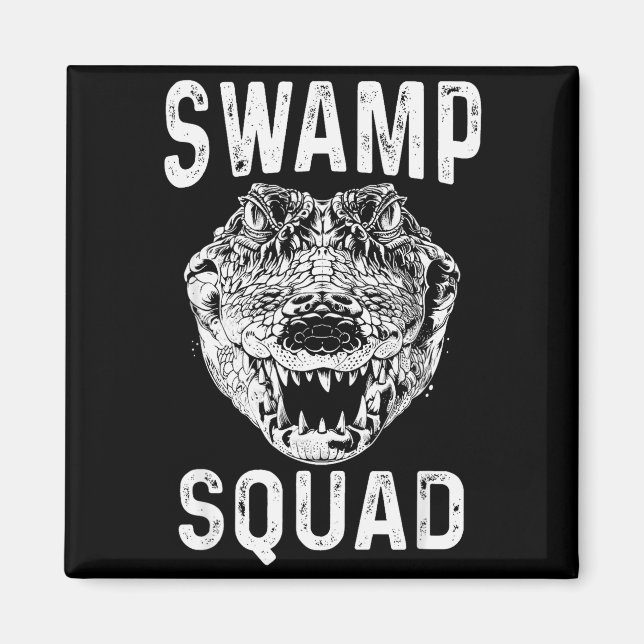 Imán Swamp Alligator Squad Reptile Gator Lovers Funny  (Frente)