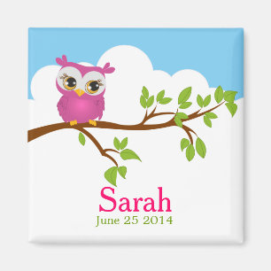 Imán Sweet Baby Owl Chica Baby Shower Magnet