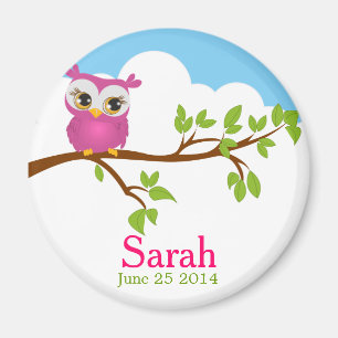 Imán Sweet Baby Owl Chica Baby Shower Magnet