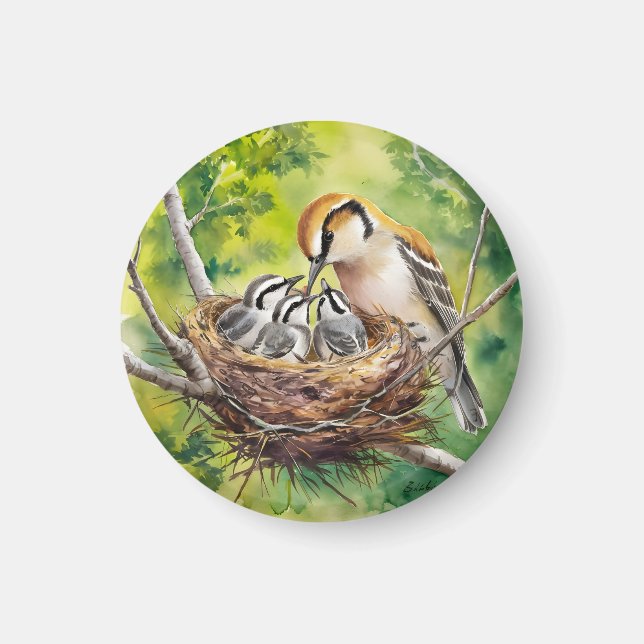 Imán Sweet bird nest painting (Frente)