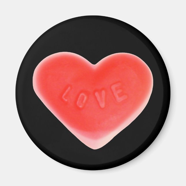 Imán Sweet Heart Black frigorífico alrededor (Frente)