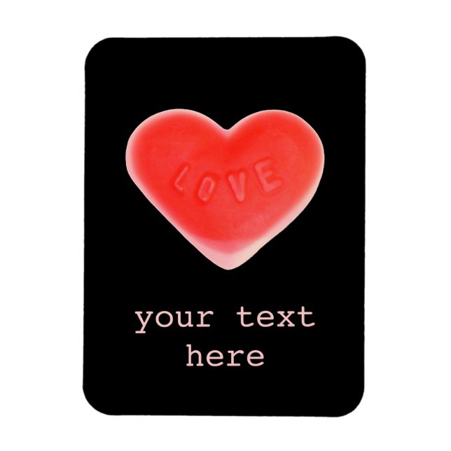 Imán Sweet Heart Black 'Your text' premium imnet (Vertical)