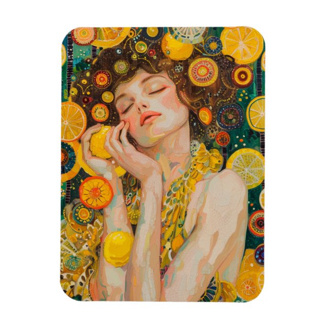 Imán Sweet Lemon Dreams Klimt Style AI (Vertical)