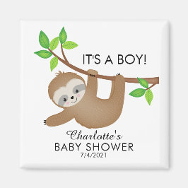 Imán Sweet Sloth Baby Shower Favor  Magnet