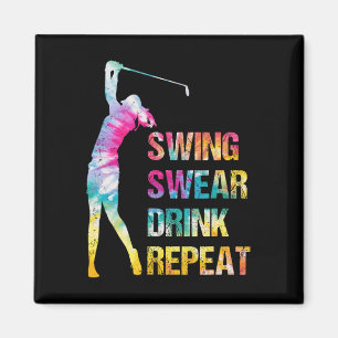 Imán Swing de Golf Antiguo Jurar Beber Repetir Amar Gol