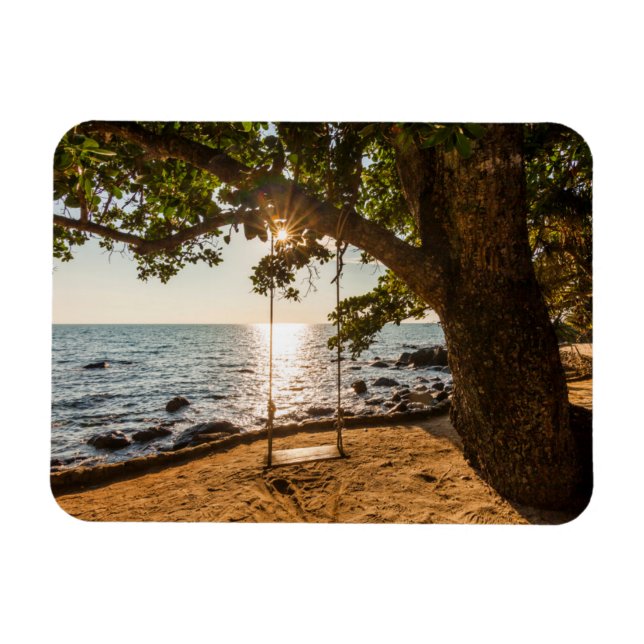 Imán Swing on the Beach at Sunset (Horizontal)
