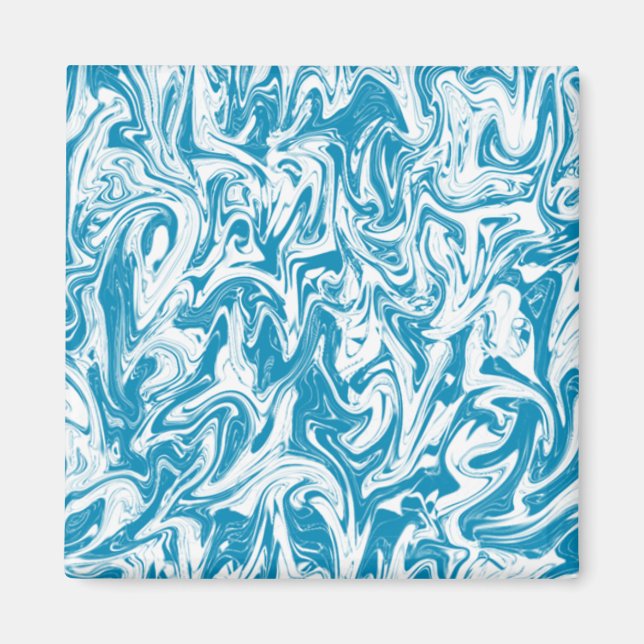 Imán Swirl Aqua & White (Frente)