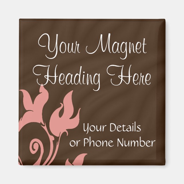 Imán Swirl rosa y marrón (Frente)