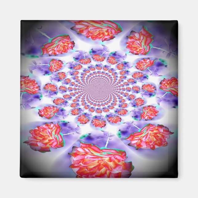 Imán Swirling Rosa Rosa (Frente)