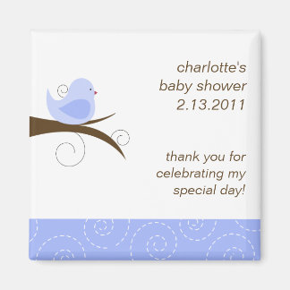Imán Swirly Bird Personalizado Baby Shower Favnet Magne
