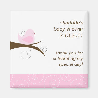 Imán Swirly Bird Personalizado Baby Shower Favnet Magne