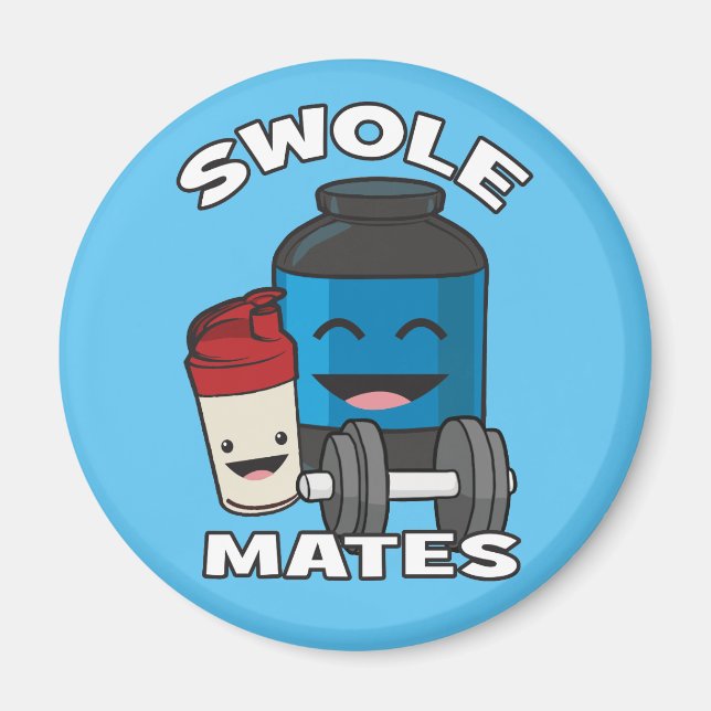 Imán SWOLEMATES Funny Protein Bodybuilding Motivational (Frente)