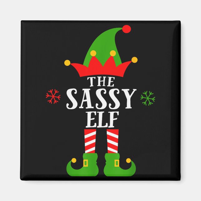 Imán Sy Elf Funny Matching Family Group Christmas Pajam (Frente)