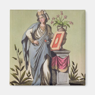 Imán Sybil de Cumae, no. 16 de "Roma antigua", engrav