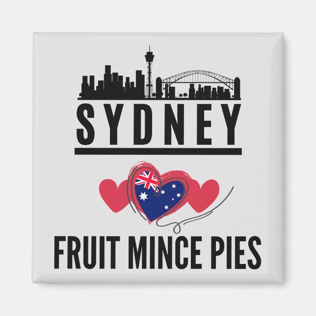 Imán Sydney ama la ciudad de Fruit Mince Pies (Frente)