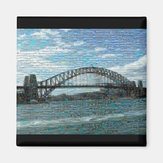 imán Sydney Harbour Bridge (mosaico) (Frente)