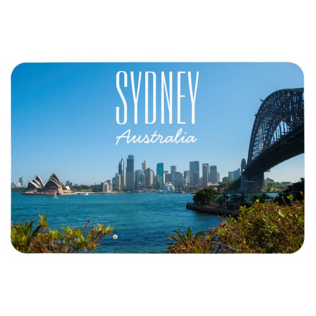Imán Sydney Harbour Bridge & Opera House Skyline (Horizontal)