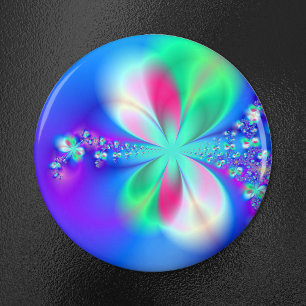 Imán Sylph Dance Bright Blue Fractal Art