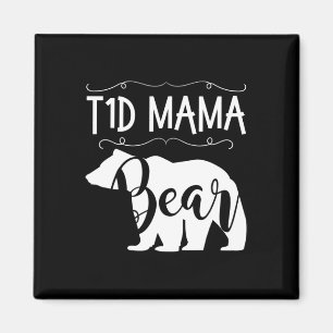 Imán T1D Mama Bear Tipo1 Diabetes T1 Madre Mujeres Awar