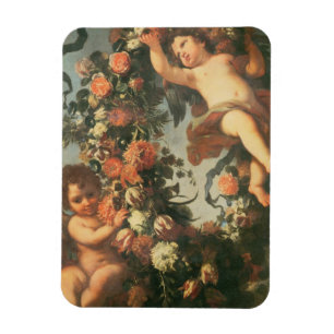 Imán T32714 dos Putti que apoya una guirnalda de la