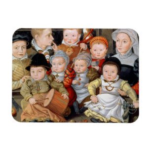 Imán T33337 Retrato de una madre con sus ocho hijos