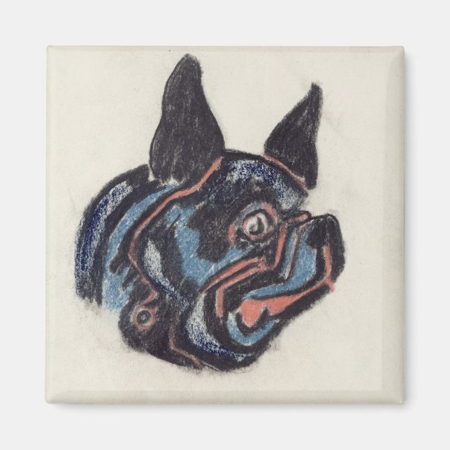 Imán T35228 Perro (pastel sobre papel) (Frente)