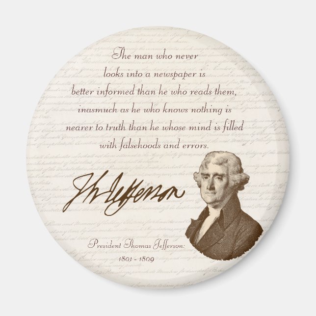 Imán T. Jefferson: Verdad y periódicos - Magnet #2 (Frente)
