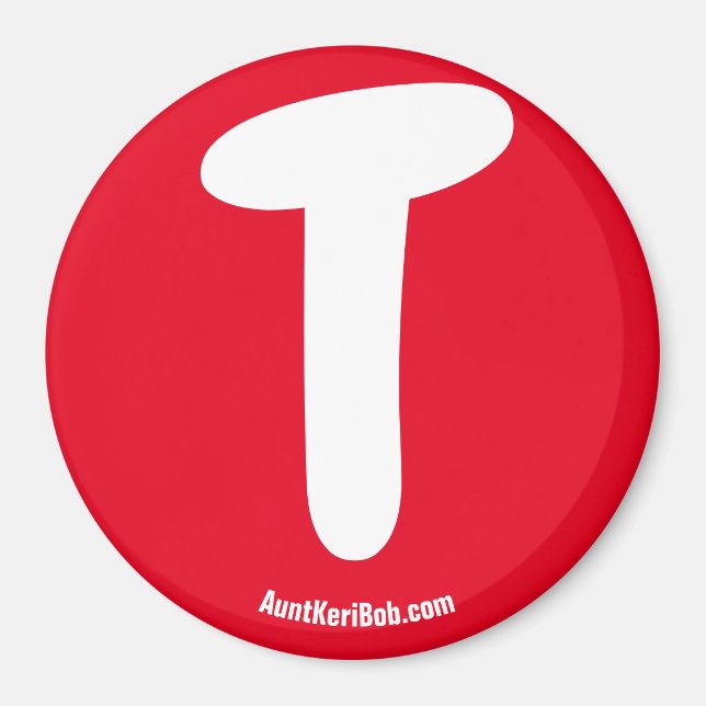 Imán T Red Refrigerator Magnet (Frente)