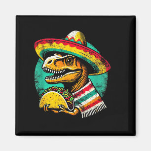 Imán T-rex dinosaur amante de tacos cinco de mayo sombr