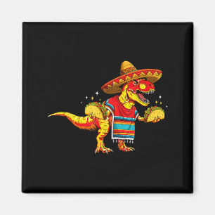 Imán T-rex dinosaur amante de tacos cinco de mayo sombr