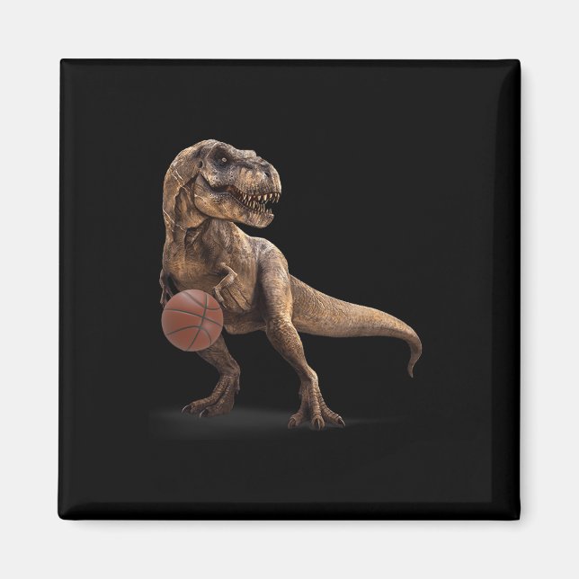 Imán T Rex Dinosaur Jugando Baloncesto Dinosaurio Diver (Frente)