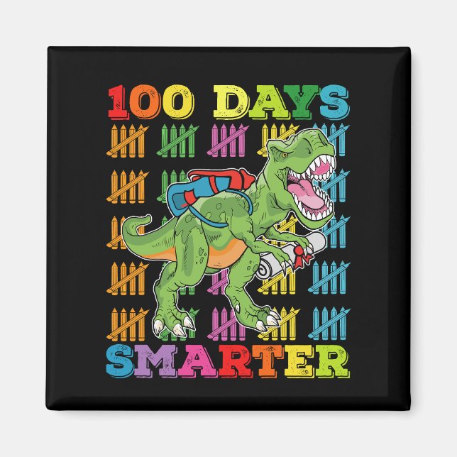 Imán T Rex Dinosaurio 100 Días Más Inteligente Escuela  (Frente)