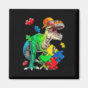 Imán T Rex Dinosaurios Autism Awareness Puzzle Piece Re
