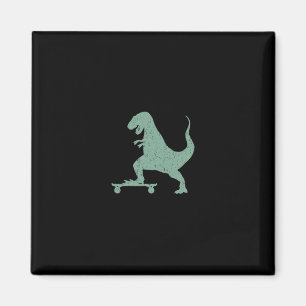 Imán T-rex En Un Monopatín Grunge Dinosaurio En Monopat