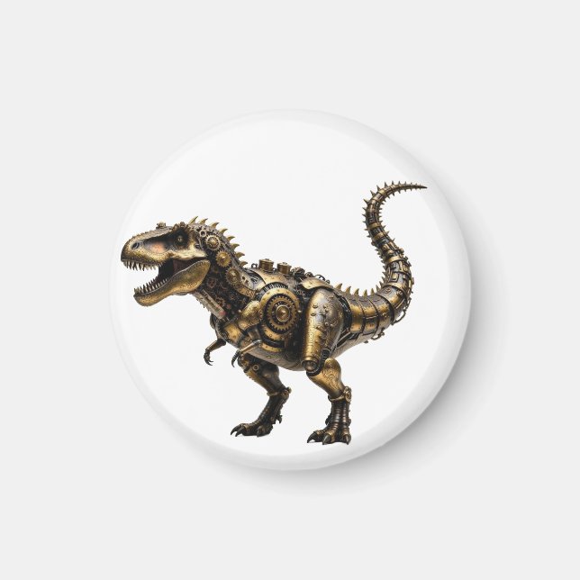Imán T-Rex Mech Steampunk – Bestia Dino de Latón (Frente)