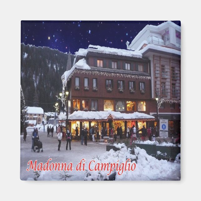 Imán TAA035 MADONNA DI CAMPIGLIO Con Nieve - Nevera (Frente)