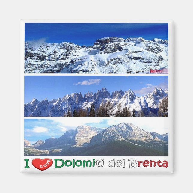 Imán TAA045 BRENTA DOLOMITES - I Love - Mosaic - Fridge (Frente)
