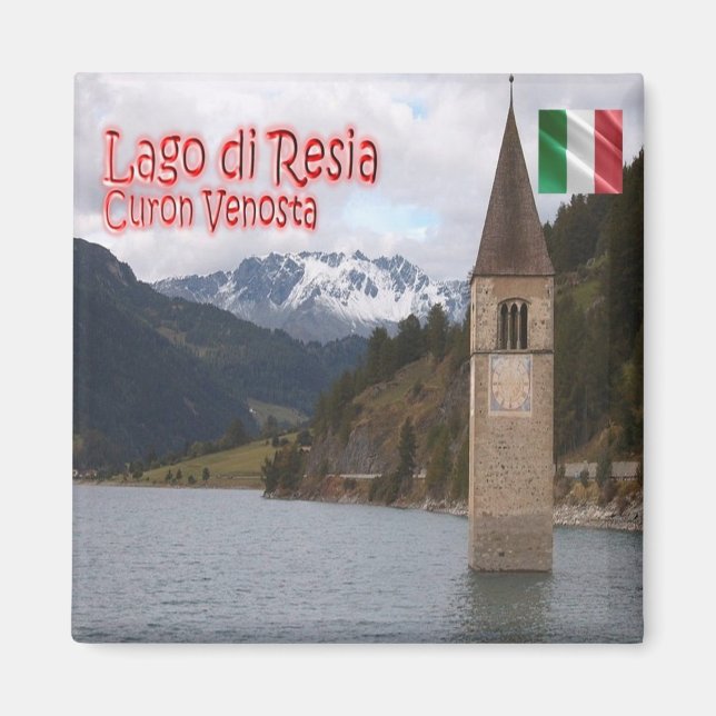 Imán TAA049 CURON VENOSTA, Lago Resia, Italia, Fridge (Frente)
