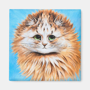 Imán Tabby Cat with Green Eyes, Head Study de L. Wain