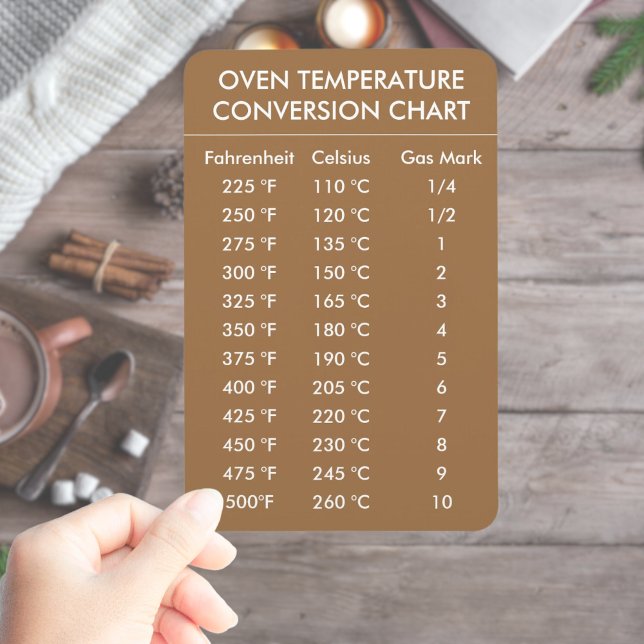 Imán tabla de conversión de temperatura del horno oro (oven temperature conversion chart gold magnet
)