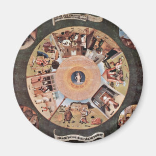 Imán Tabla de los pecados mortales., por Hieronymus