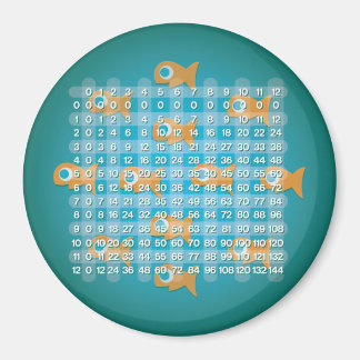 Imán Tabla de multiplicación de peces (3 pulgadas)