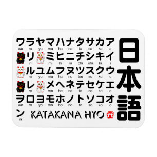 Imán Tabla japonesa de las katakanas (alfabeto)