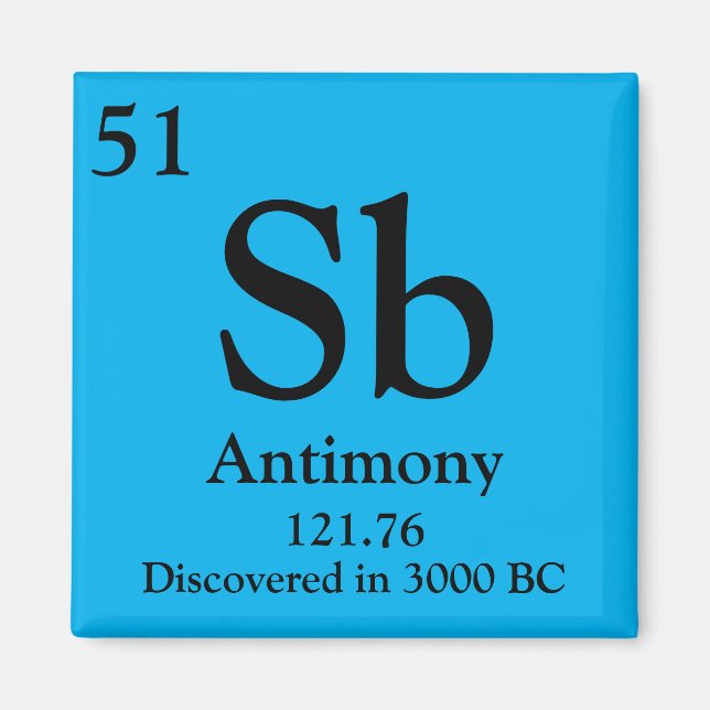 Imán Tabla periódica de antimonio (Frente)