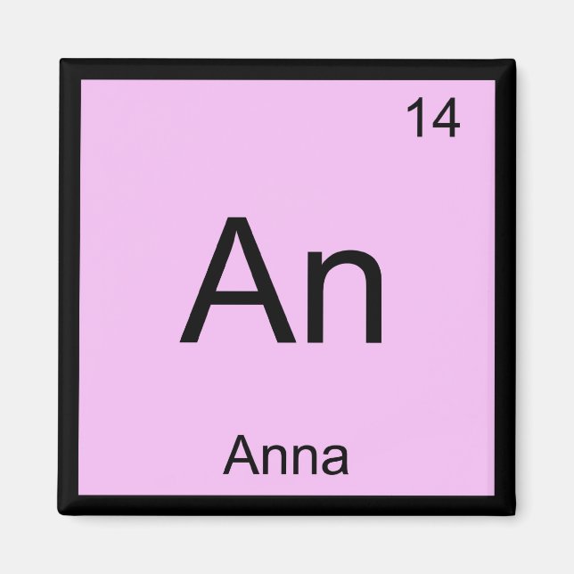 Imán Tabla periódica de elementos de química Anna Name (Frente)