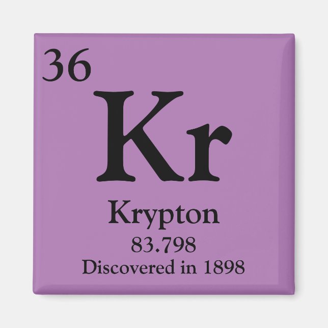 Imán Tabla periódica de Krypton (Frente)