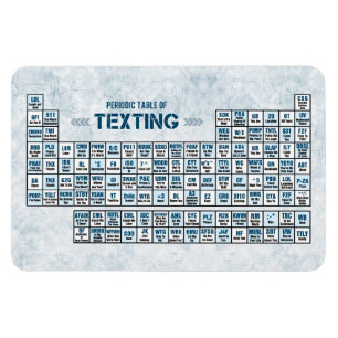 Imán Tabla periódica de Texting (azul)